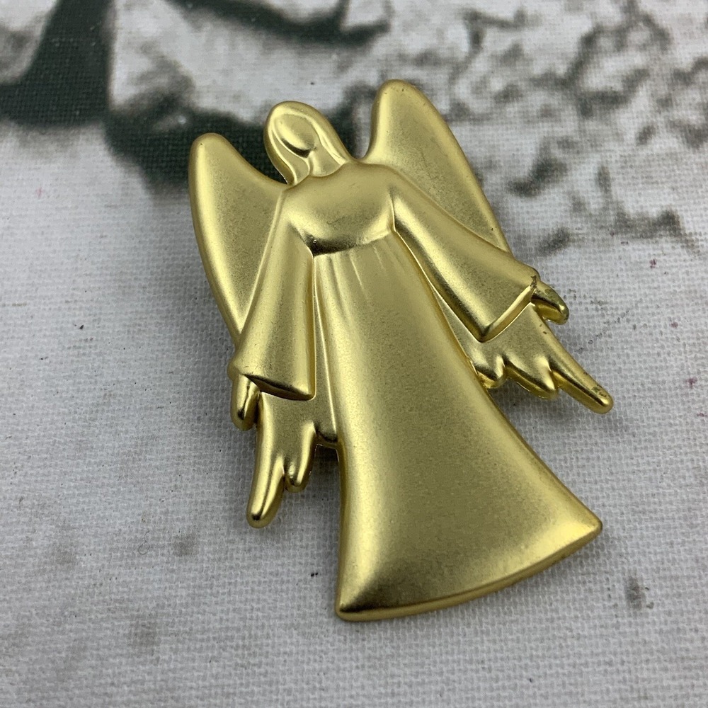 AGC Angel Brooch Pin Brushed Gold Toned